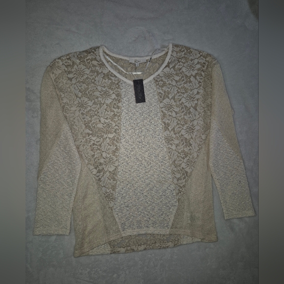 Miss Me Cream Lace Women's Top NWT - Picture 4 of 12